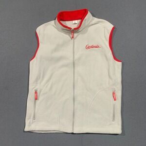 St Louis Cardinals Fleece Vest Adult XL Red Trim Embroidered‎ Logo Soft Unisex